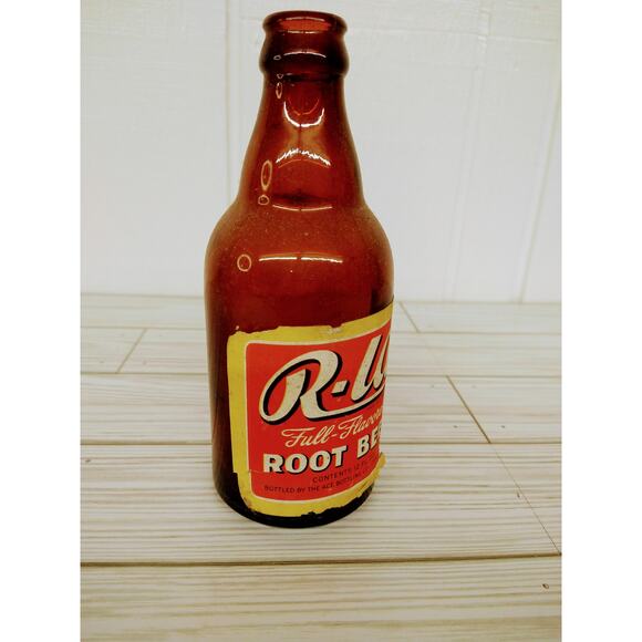 VTG R-La Root Beer 12oz Soda Bottle - Ace Bottling - Paper Label - RARE ^ - Picture 2 of 13